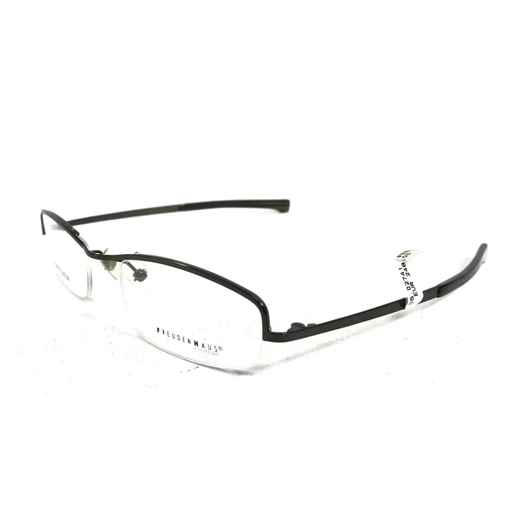 Freudenhaus Tim-Tim MCO Eyeglasses Frames Brown Gray Rectangular 51-19-125